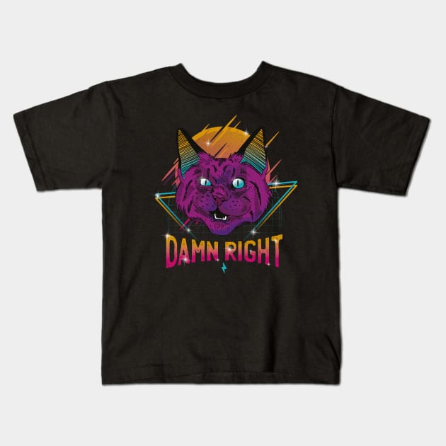 80s Vintage Neon Cat Kids T-Shirt by Urban_Vintage